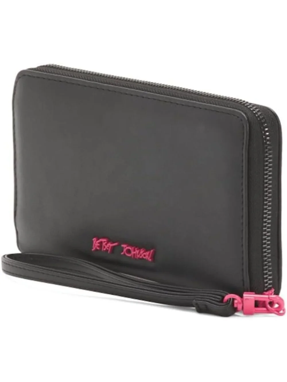 Colorful Heart Embossed Wristlet Clutch, Zip Closure, Card Slots, 8x4.5 Inches